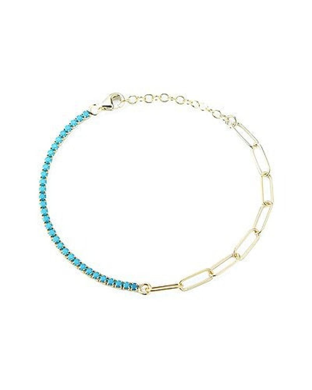 Sphera Milano 14K Over Silver Cz Paperclip X Tenni - Os3